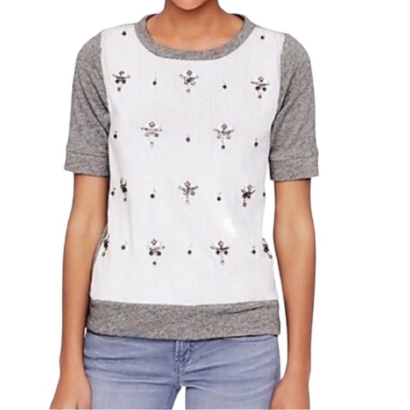J. Crew Sequins Beaded Sweatshirt - Picture 1 of 7